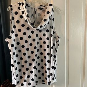 Polka Dot Cowl-neck top